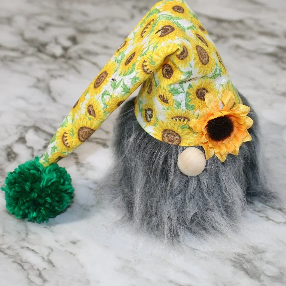 HAND CRAFTED Gnome Sunflower Summer Fall Floral Air Freshener Cover Decor Yellow